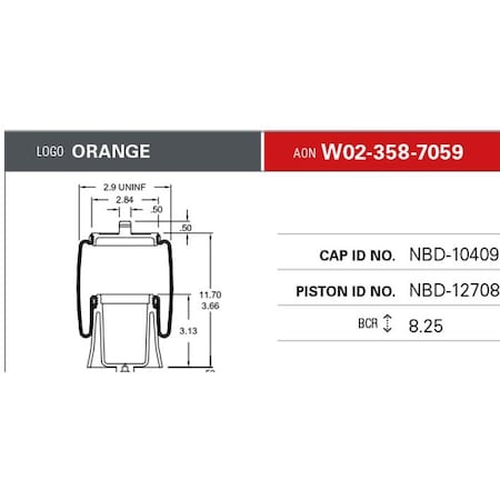 Firestone Air Spring, Suspension, Sleeve Style W023587059